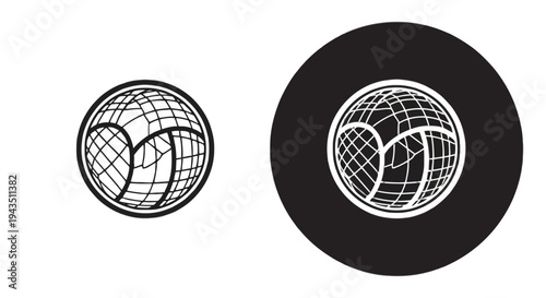 Intricate geometric sphere designs with varying complexity and shading isolated on transparent background, Vector