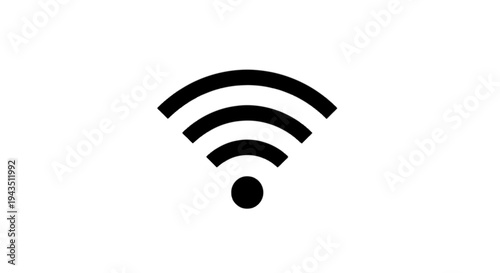 Wireless signal icon with three bars and a dot isolated on transparent background, Vector