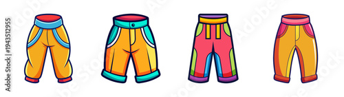 Buy trendy colorful pants fashion online shop stylish trousers apparel clothing vector design s