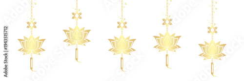 Hanging lotus illustration background for vesak day