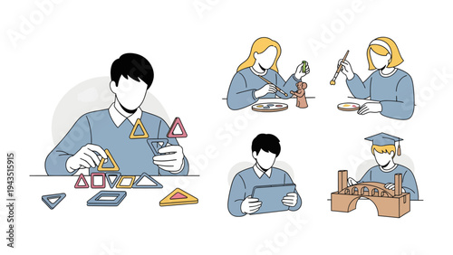 Creative Endeavors: Capturing the essence of individual creativity and artistry, highlighting diverse forms of expression through crafting. 