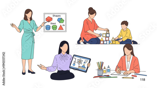 Education Moments: Capturing moments of learning and nurturing growth, from teaching shapes to building blocks and creative exploration, celebrating the journey of education and inspiring young minds.