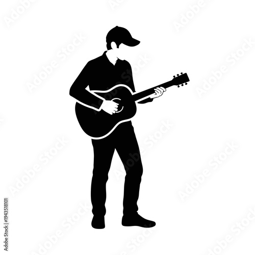 Man playing acoustic guitar music.