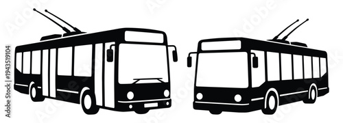 Electric trolley bus vehicle for urban public transportation systems isolated