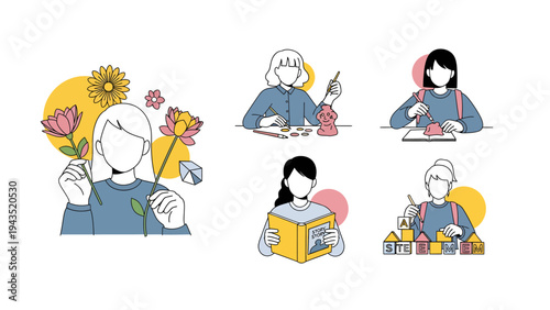 Harmony of Crafts and Minds: A curated collection of individuals immersed in the delightful pursuit of artistic creation and intellectual enrichment.