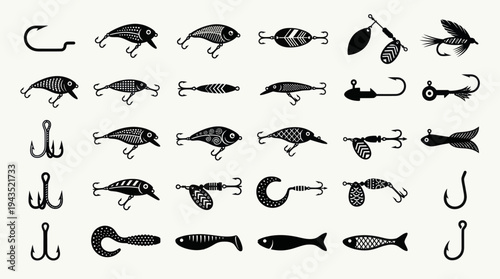 Collection of Fishing Lures and Hooks for Angling Adventures.