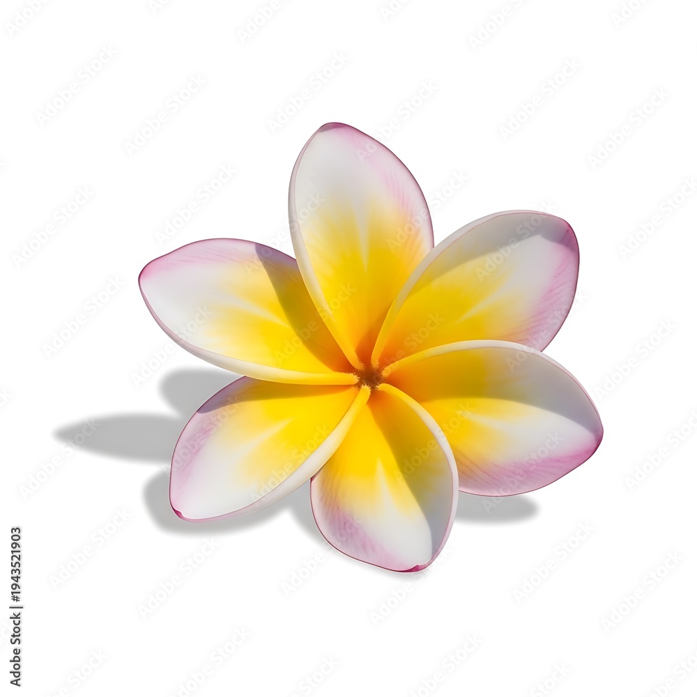Fototapeta premium Exotic Plumeria Flower - A Tropical Beauty in Full Bloom.