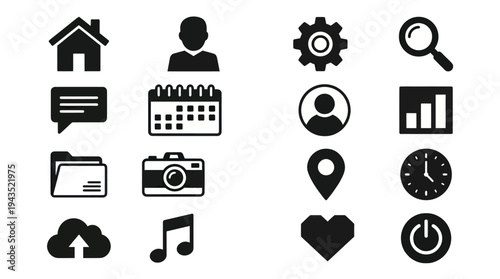 Collection of modern flat icons for web and mobile applications.