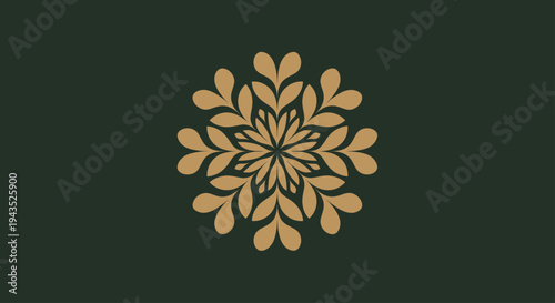 Intricate Golden Floral Mandala Design.