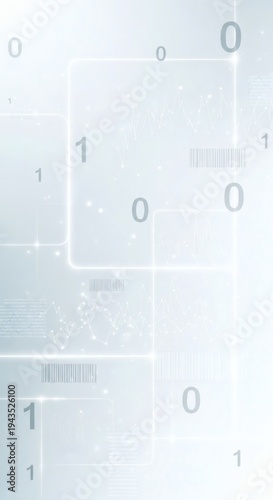 Clean Minimalist Data Science Background with White and Silver Technology Elements 10