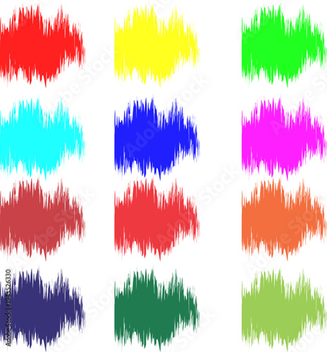 set of grunge colorful paint, ink brush strokes. brush collection isolated on white background. Trendy brush stroke for color ink paint .vector illustration .