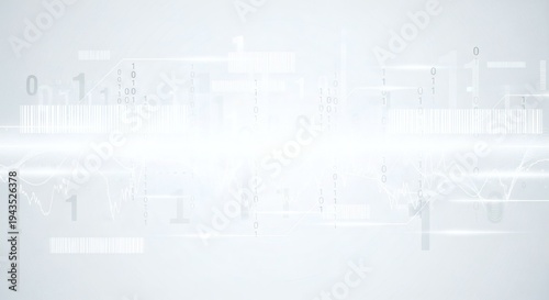 Clean Minimalist Data Science Background with White and Silver Technology Elements 4