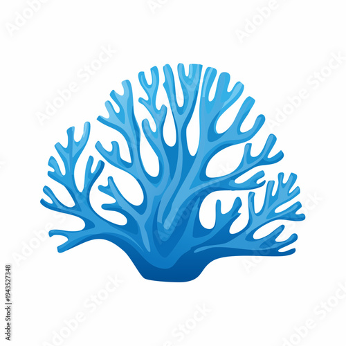 Massive Blue Coral Heliopora Coerulea with Rare Blue Skeleton Structure Underwater Marine Life Illustration