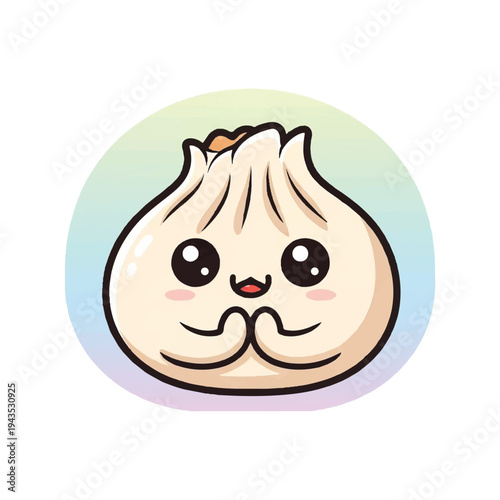 A cartoon illustration of a smiling garlic bulb with a cute face, presented on a pastel-colored gradient background. Perfect for food blogs, recipe websites, and culinary marketing