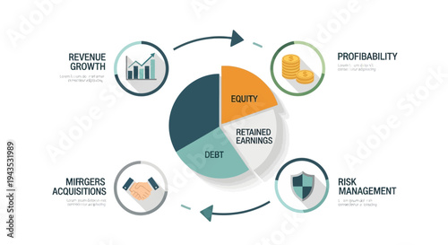 Business Strategy Planning with Pie Chart Diagram.