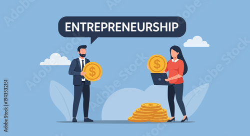 Man and Woman Discussing Entrepreneurship and Finance.