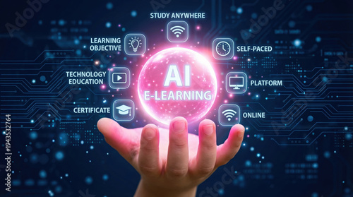 Ai online learning education artificial intelligence future study concept
