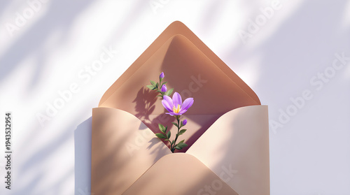 Envelope with flower inside