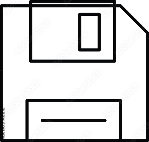 Art & Illustration, Save icon floppy disk symbol for software and data storage