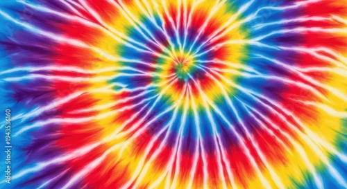 Vibrant tie dye pattern with psychedelic rainbow colors for creative abstract backgrounds