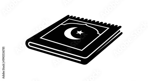 Islamic Prayer Book with Crescent Moon.