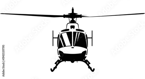 vector illustration of a helicopter front view 