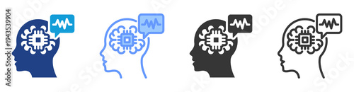 Intent Recognition icon set multiple style collection