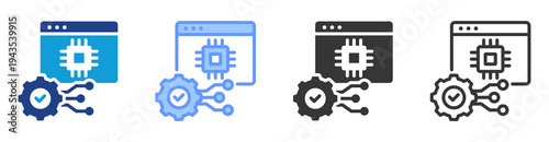 Ai Optimization icon set multiple style collection