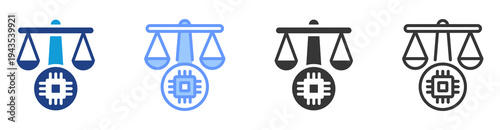 Ethical Ai icon set multiple style collection