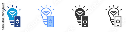 Smart Lighting icon set multiple style collection