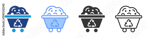 Construction Waste icon set multiple style collection