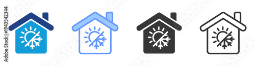 Thermal Comfort icon set multiple style collection