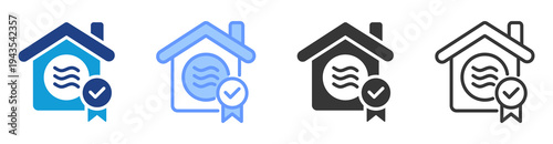 Indoor Air Quality icon set multiple style collection