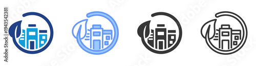 Urban Sustainability icon set multiple style collection