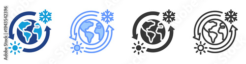 Climate Resilience icon set multiple style collection