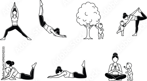 Mother's day yoga poses for mom and kids to practice together