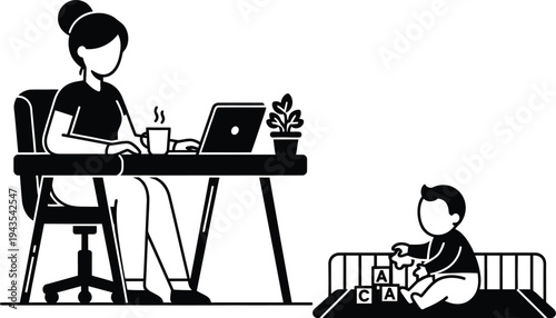 Working mother's day struggle balancing work and family on mother's day