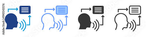 Voice Synthesis icon set multiple style collection