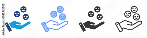 Emotional Response icon set multiple style collection