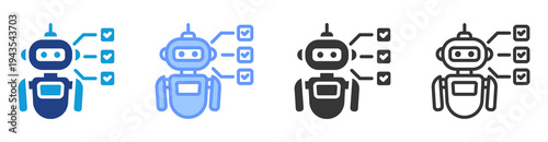 Task Execution icon set multiple style collection