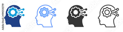 Behavioral Algorithm icon set multiple style collection