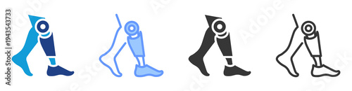 Prosthetic Design icon set multiple style collection