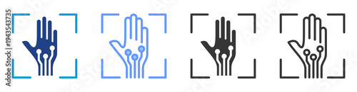 Gesture Recognition icon set multiple style collection