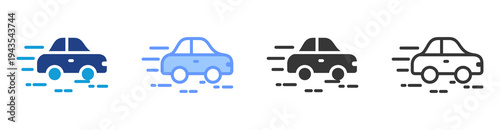 Kinematic Model icon set multiple style collection