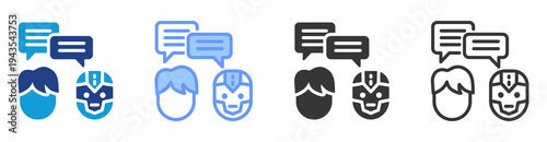 Social Interaction icon set multiple style collection