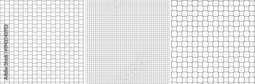 Tableau sur toile Minimal geometric grid pattern set featuring seamless square tile layouts and abstract line lattice textures