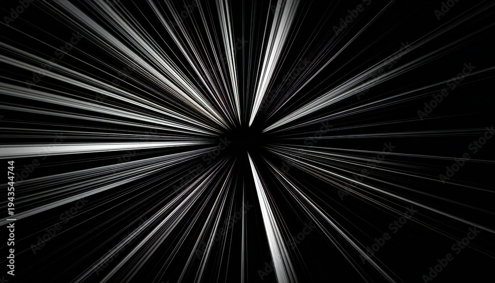 Obraz premium 集中線の放射エフェクト 漫画風スピード線背景。Radial Speed Lines Burst Background - Manga Style Action Effect.