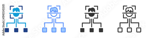 Identity Federation icon set multiple style collection