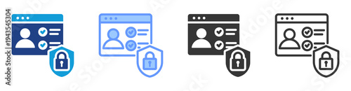 Authorization Rule icon set multiple style collection