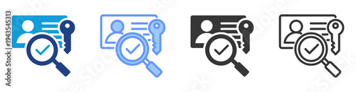 Access Review icon set multiple style collection